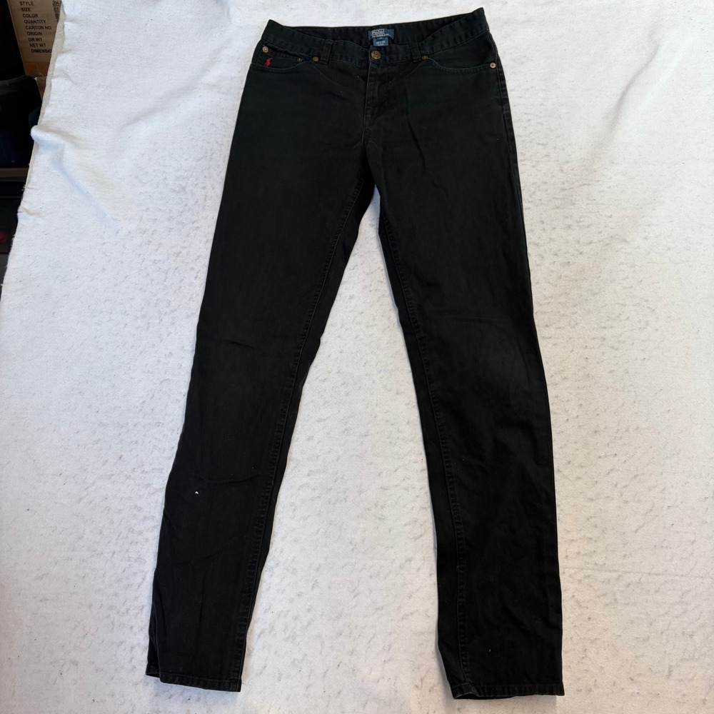 Polo Ralph Lauren Jeans Boys 18 Black Slim Straight Cotton Red Pony